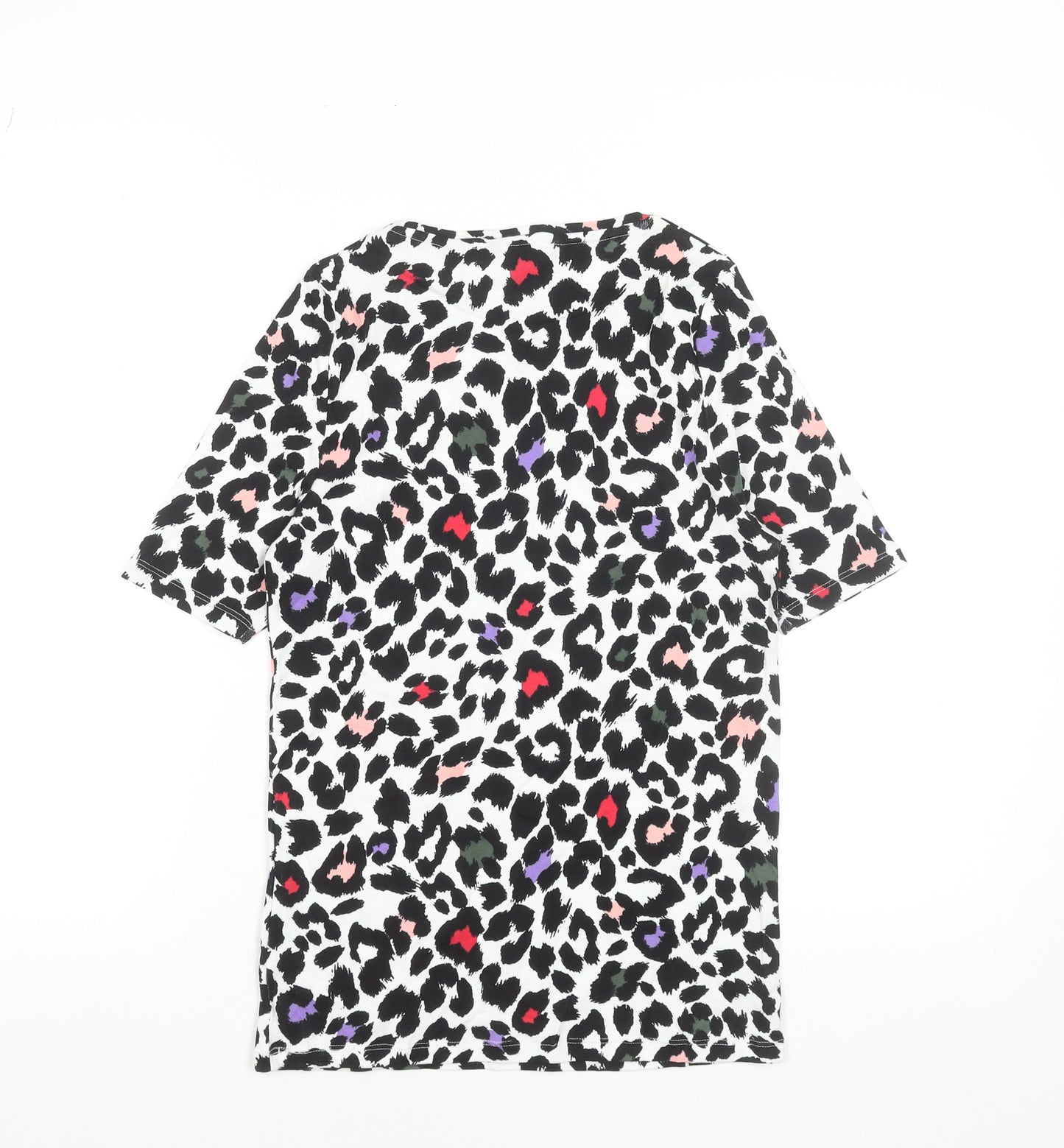 Marks and Spencer Womens Multicoloured Animal Print Cotton T-Shirt Size 10