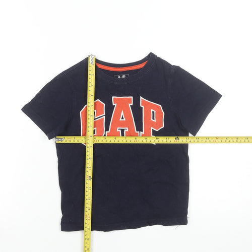 GAP Boys Navy Blue Short Sleeve Logo T-Shirt 5 Years 100% Cotton