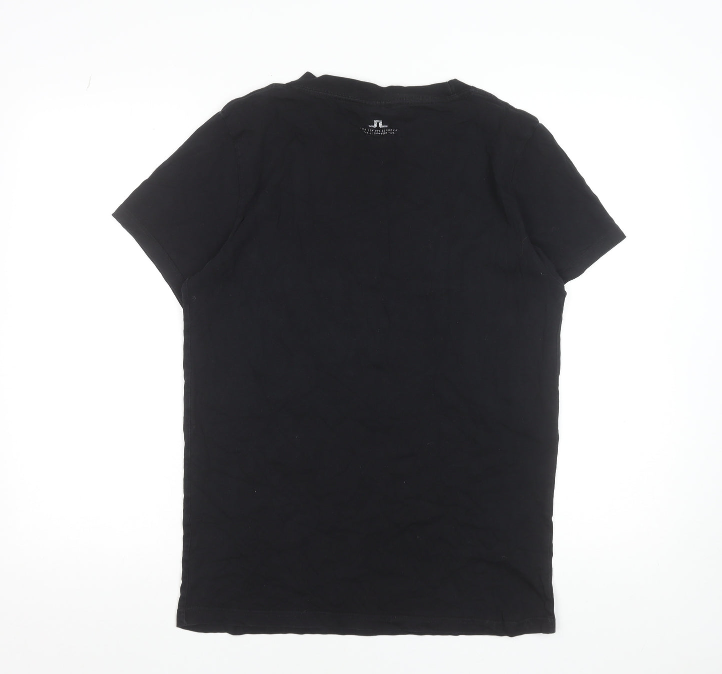 J.Lindeberg Men's Black Cotton Crew Neck T-Shirt L