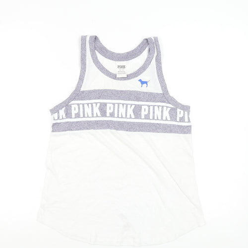 Victoria's Secret PINK Women's White Racerback Tank Top XS