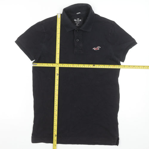 Hollister Men’s Black Slim Fit Epic Flex Polo Shirt Size XS