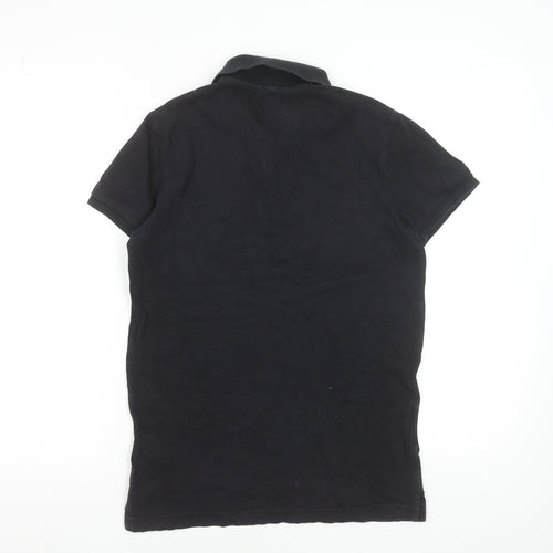 Hollister Men’s Black Slim Fit Epic Flex Polo Shirt Size XS