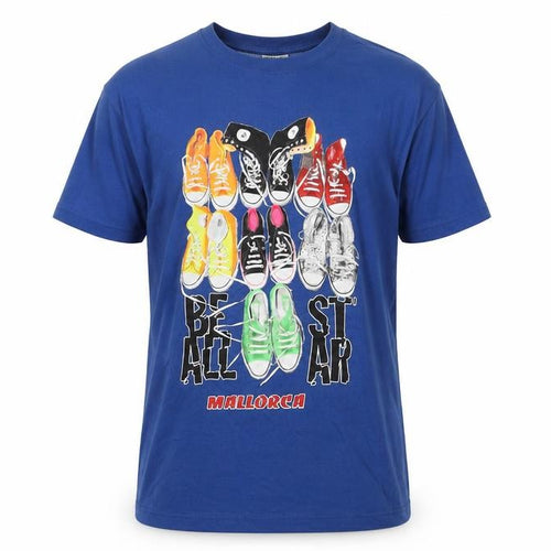 Impulse Wear Men's Blue Graphic Print Retro T-Shirt Size L
