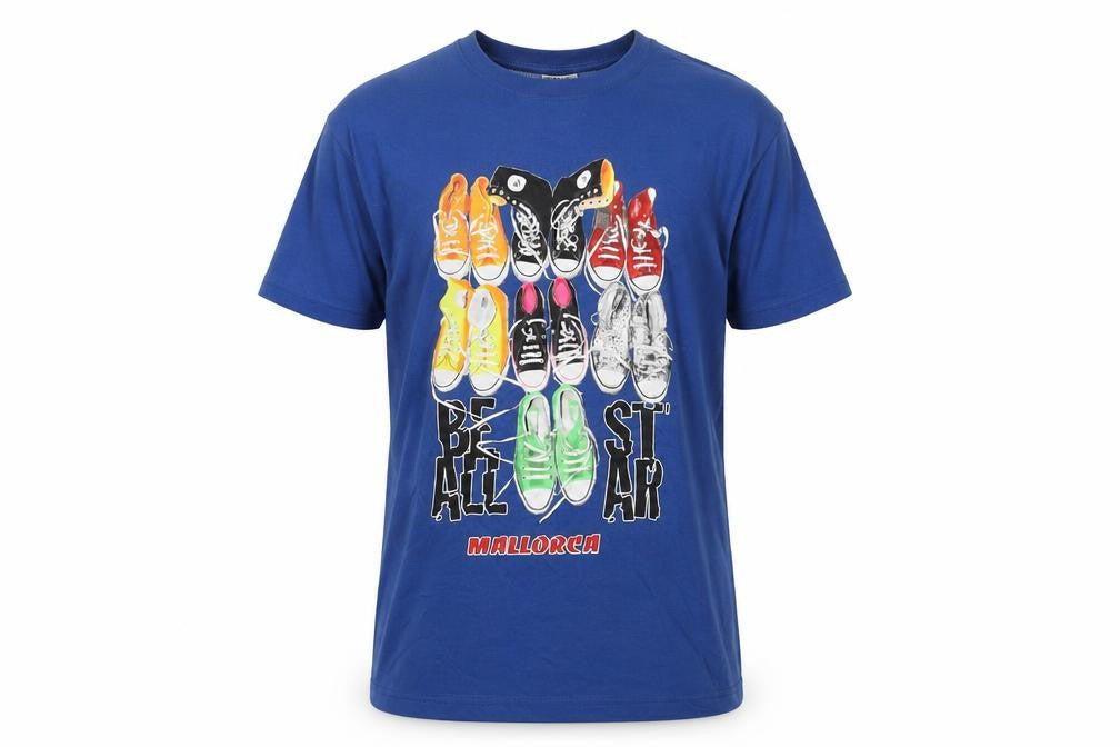 Impulse Wear Men's Blue Graphic Print Retro T-Shirt Size L