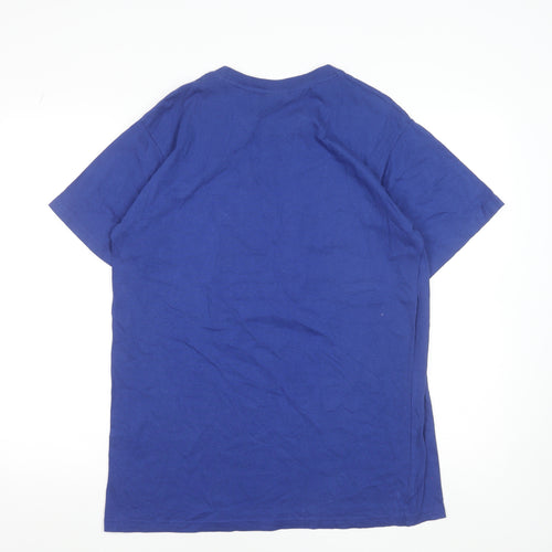 Impulse Wear Men's Blue Graphic Print Retro T-Shirt Size L