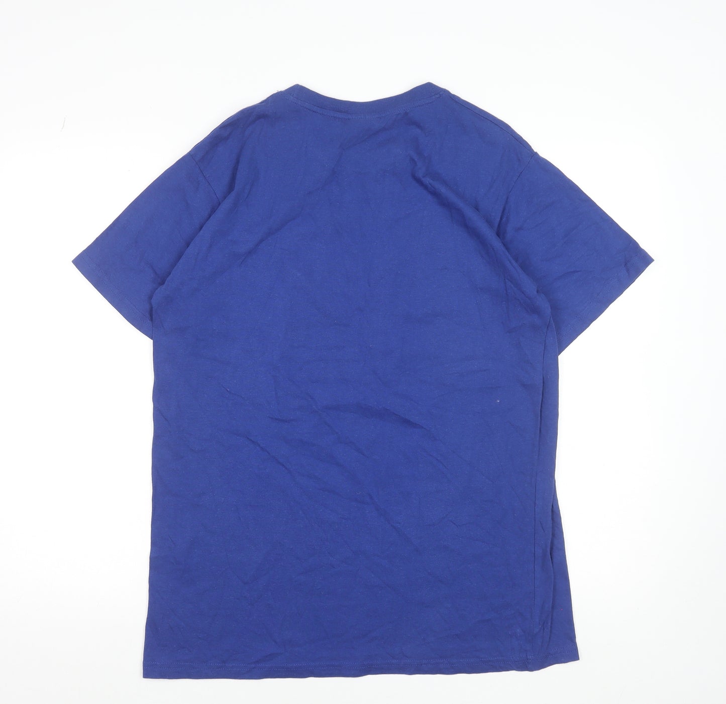 Impulse Wear Men's Blue Graphic Print Retro T-Shirt Size L