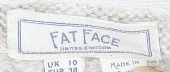 Fat Face Women’s Beige Alpaca Blend Open-Knit Jumper Size 10