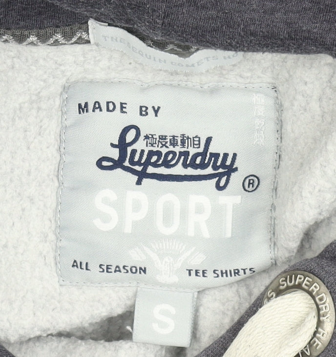 Luperdry Sport Womens Grey Sequin Logo Hoodie Size S Cotton Blend