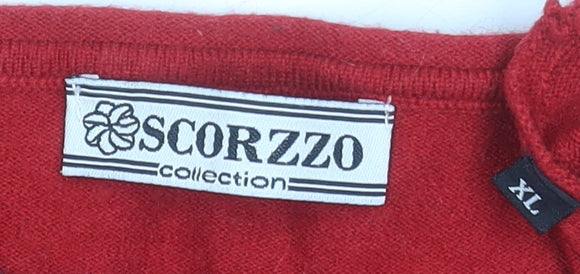 Scorzzo Women Red XL Pullover Jumper Long Sleeve Knit