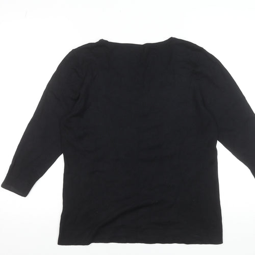 Marks & Spencer Per Una Women's Black Beaded Viscose Jumper Size 14