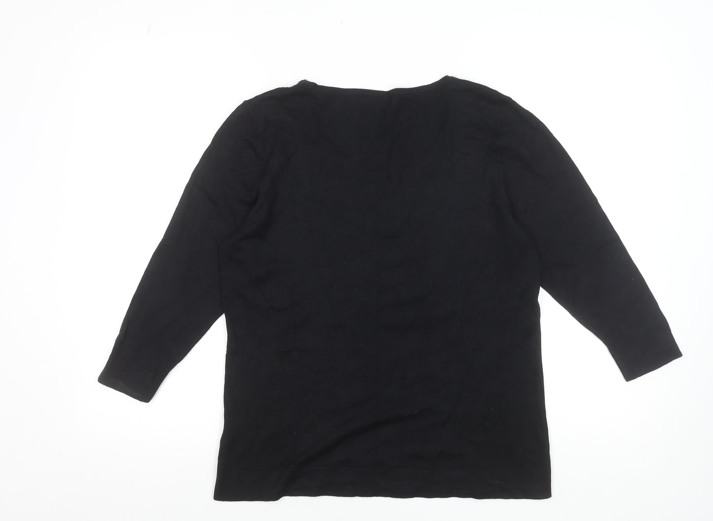 Marks & Spencer Per Una Women's Black Beaded Viscose Jumper Size 14