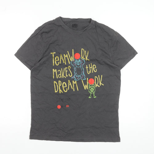 Comic Relief Women's Grey Disney Pixar XS T-Shirt - Teamwork Dreamwork