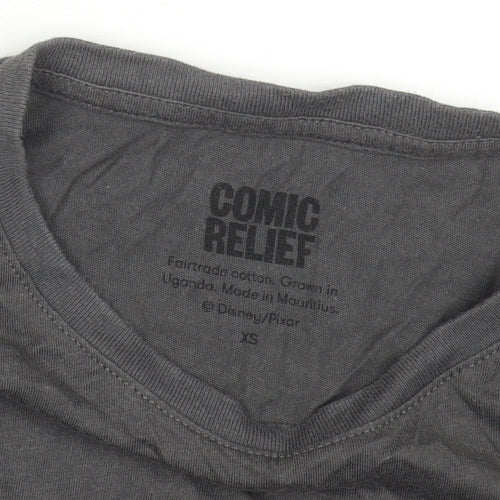 Comic Relief Women's Grey Disney Pixar XS T-Shirt - Teamwork Dreamwork