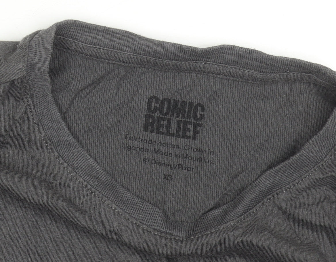 Comic Relief Women's Grey Disney Pixar XS T-Shirt - Teamwork Dreamwork