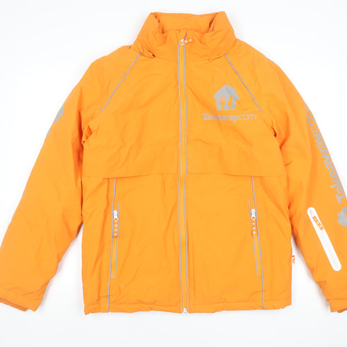 Takeaway.com Men's Orange XS Puffer Jacket Windproof Reflective Workwear