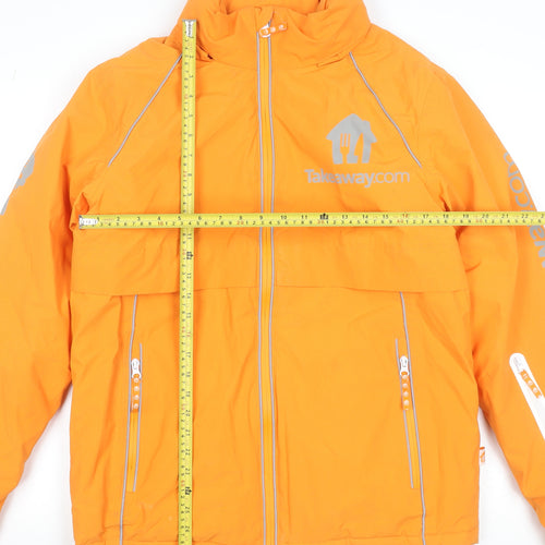 Takeaway.com Men's Orange XS Puffer Jacket Windproof Reflective Workwear