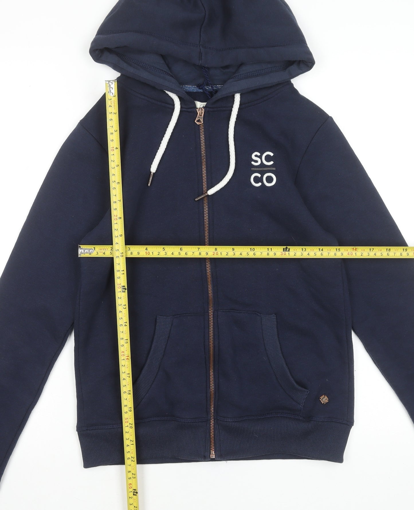 SoulCal & Co Women's Navy Full Zip Hoodie XS Cotton Blend
