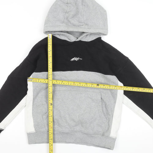 Next Boys Multicoloured Pullover Hoodie 9 Years Grey Black Colourblock