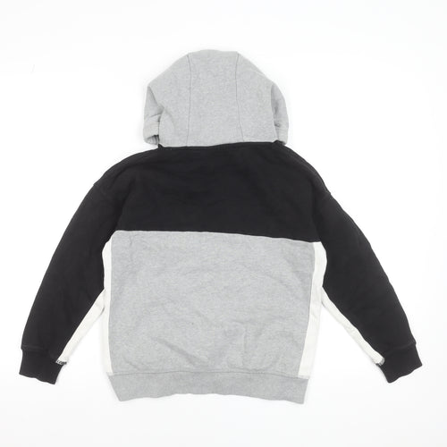 Next Boys Multicoloured Pullover Hoodie 9 Years Grey Black Colourblock