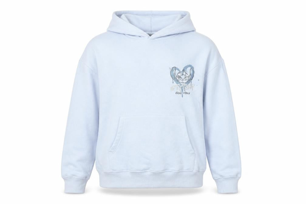 George Girls Blue Stitch Hoodie 13-14 Years Pullover Graphic Sweatshirt