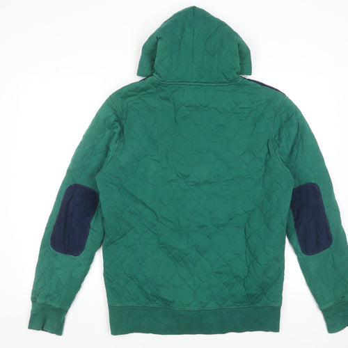 Jack & Jones Men’s Green Quilted Full Zip Hoodie XL Cotton
