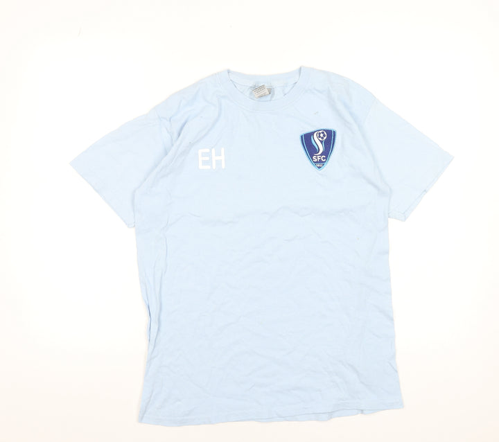 Gildan Women’s Blue SFC Embroidered Cotton Sports T-Shirt L