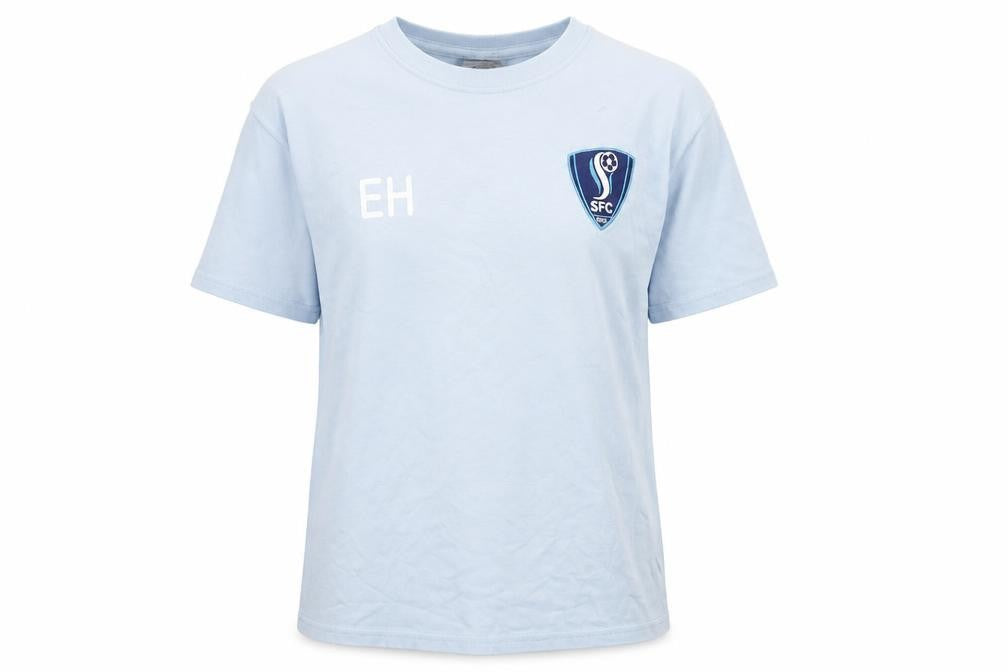 Gildan Women’s Blue SFC Embroidered Cotton Sports T-Shirt L