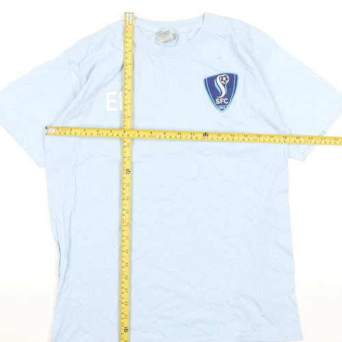 Gildan Women’s Blue SFC Embroidered Cotton Sports T-Shirt L