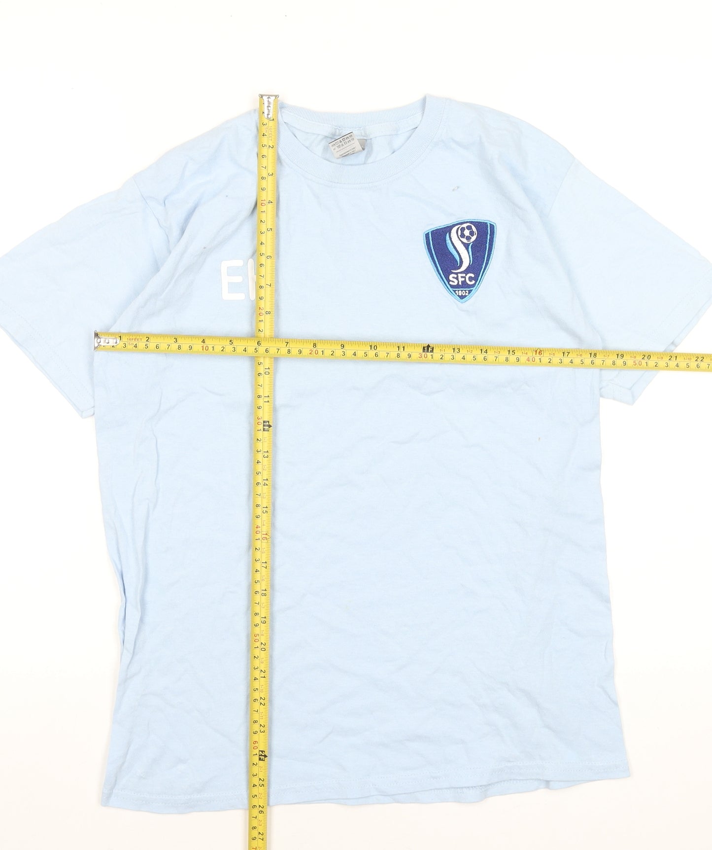 Gildan Women’s Blue SFC Embroidered Cotton Sports T-Shirt L