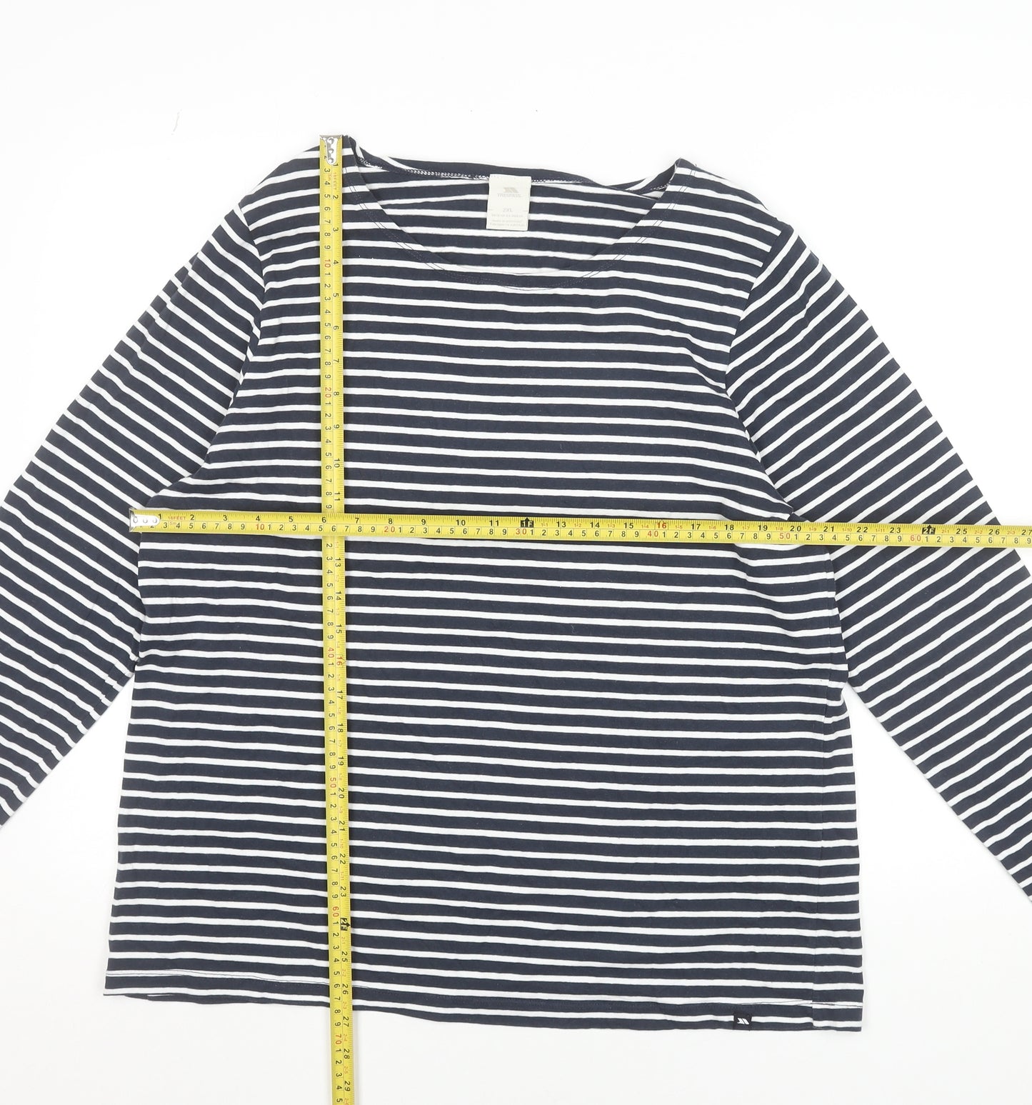 Trespass Womens Blue White Striped Long Sleeve T-Shirt 2XL