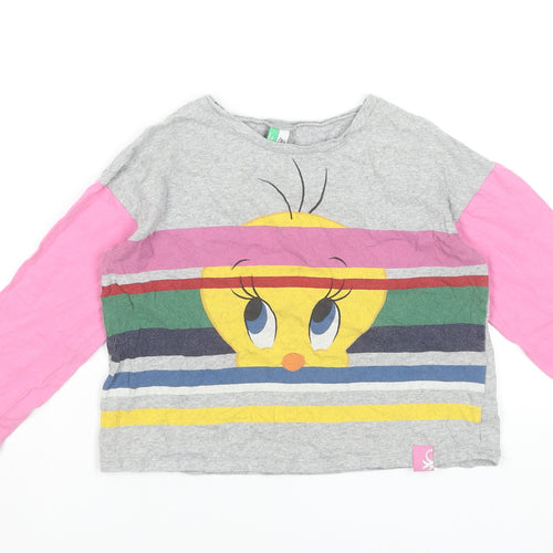 United Colors of Benetton Girls Multicoloured Tweety Long Sleeve T-Shirt 6-7 Years