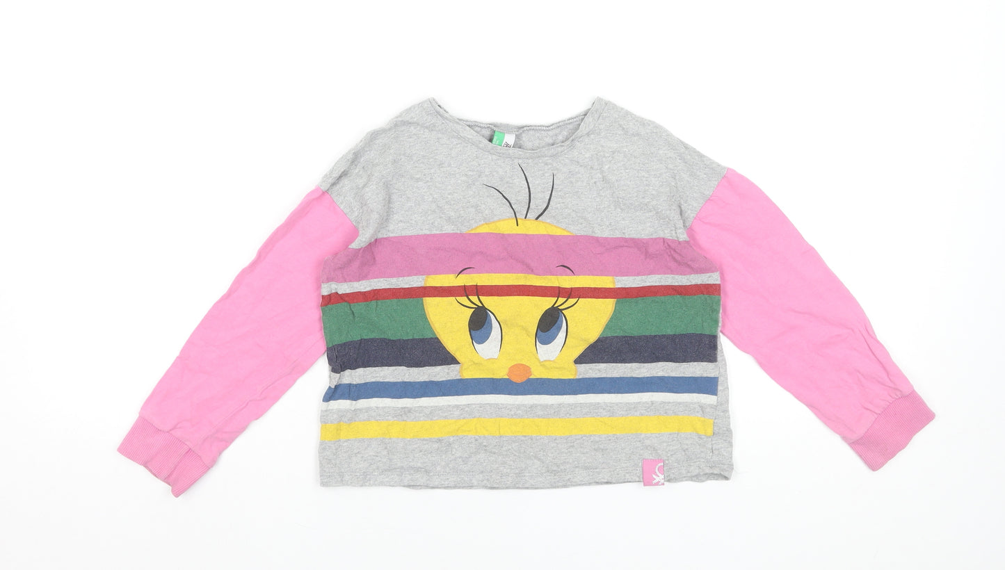 United Colors of Benetton Girls Multicoloured Tweety Long Sleeve T-Shirt 6-7 Years