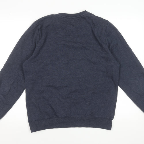 Threadbare Men's Navy Blue Crew Neck Sweatshirt Size M Classic Cotton Blend Pullover