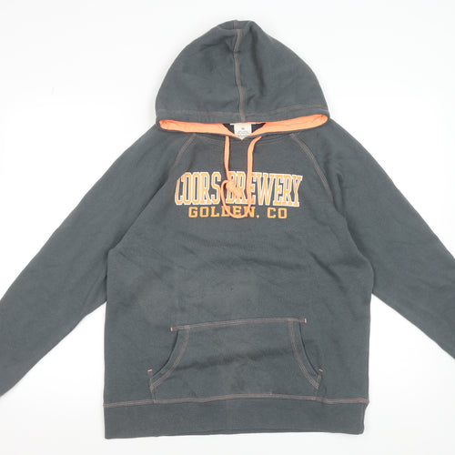 J. America Women's Grey Orange Coors Brewery Hoodie Size M Casual Pullover