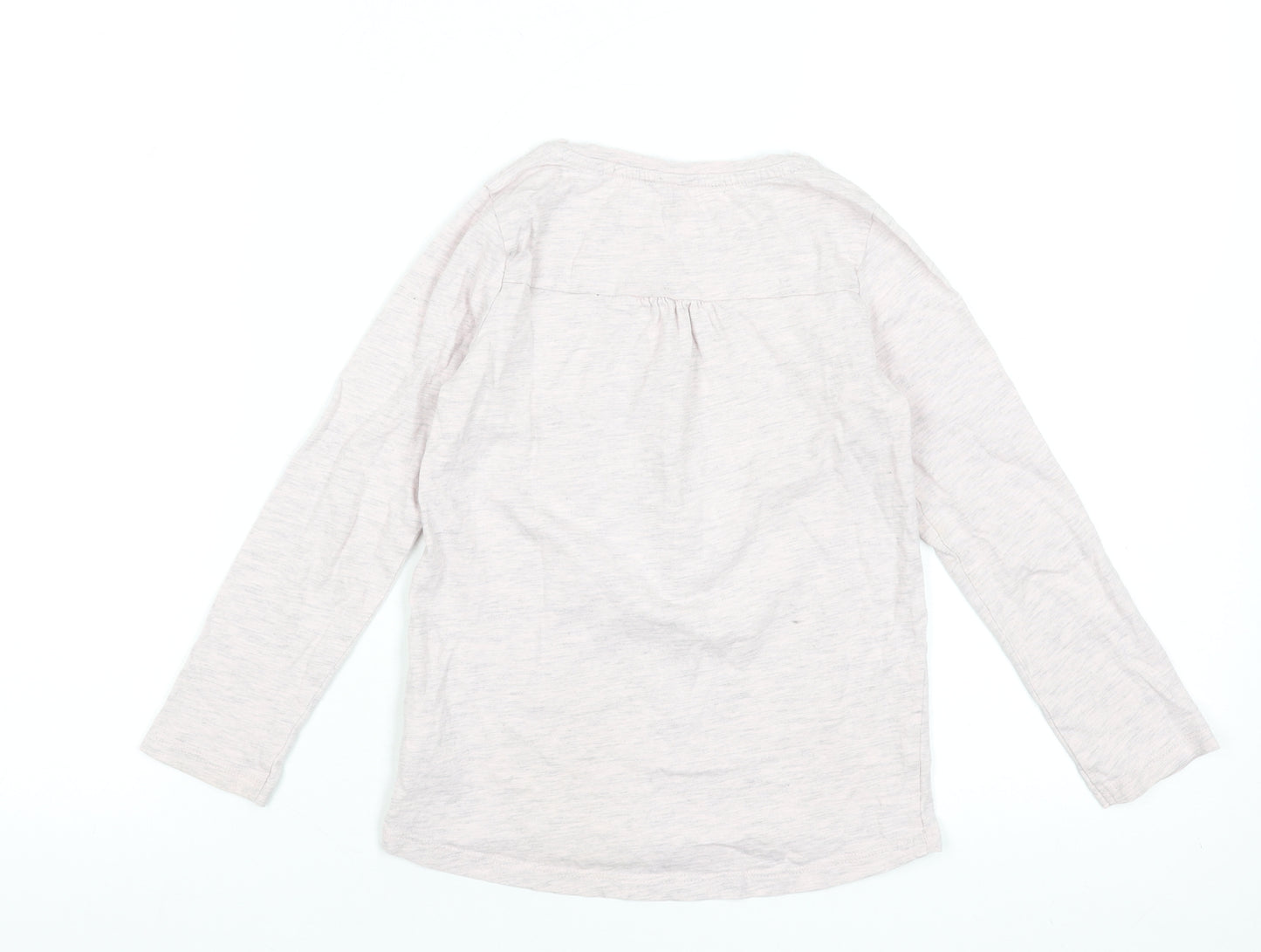 Next Girls Beige Long Sleeve Unicorn Graphic T-Shirt 6 Years