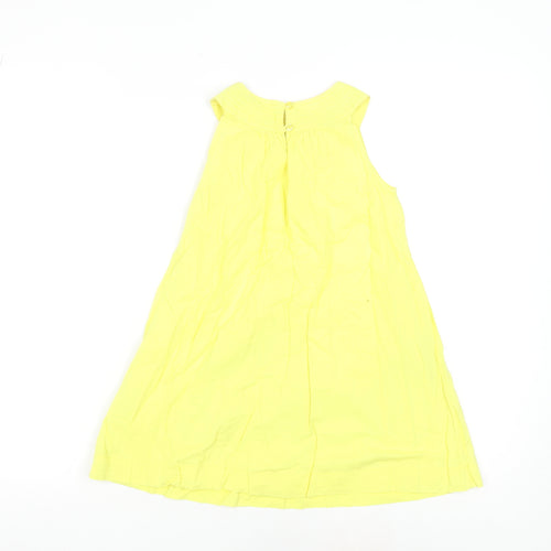 Mini Boden Girls Yellow Butterfly Cotton A-Line Dress 5-6 Years