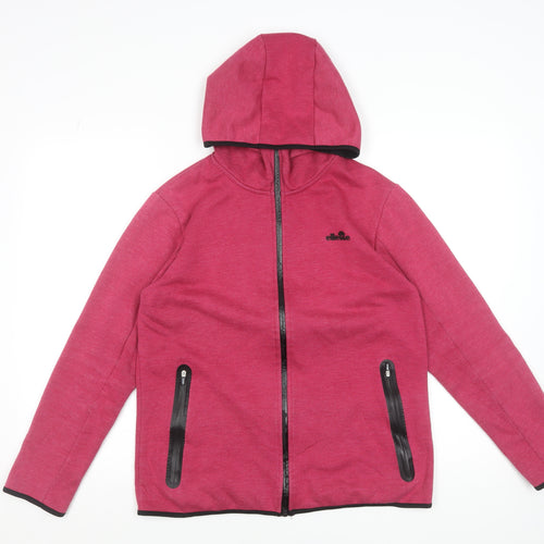 Ellesse Women's Pink Full Zip Hoodie L Polyester Blend Casual