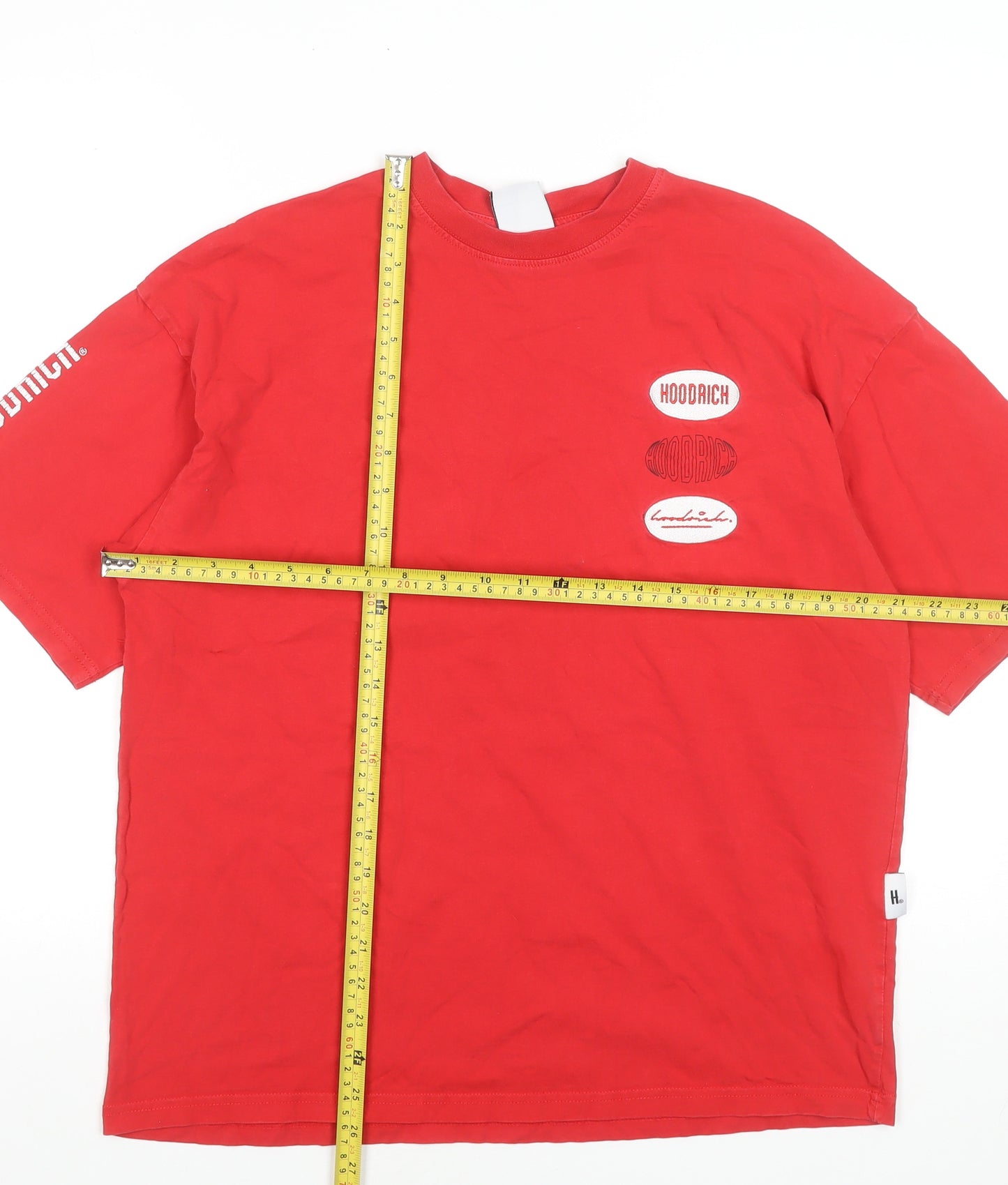 Hoodrich Men's Red Graphic Print Crew Neck T-Shirt XS