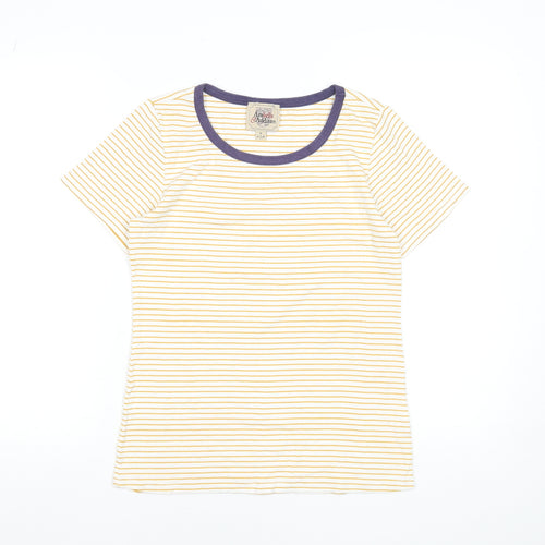 Arabella & Addison Women's Yellow Striped Ringer T-Shirt Size 12