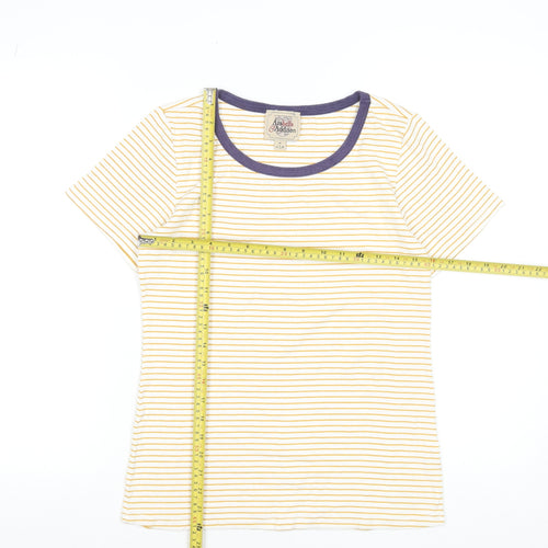 Arabella & Addison Women's Yellow Striped Ringer T-Shirt Size 12