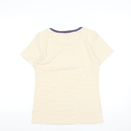 Arabella & Addison Women's Yellow Striped Ringer T-Shirt Size 12