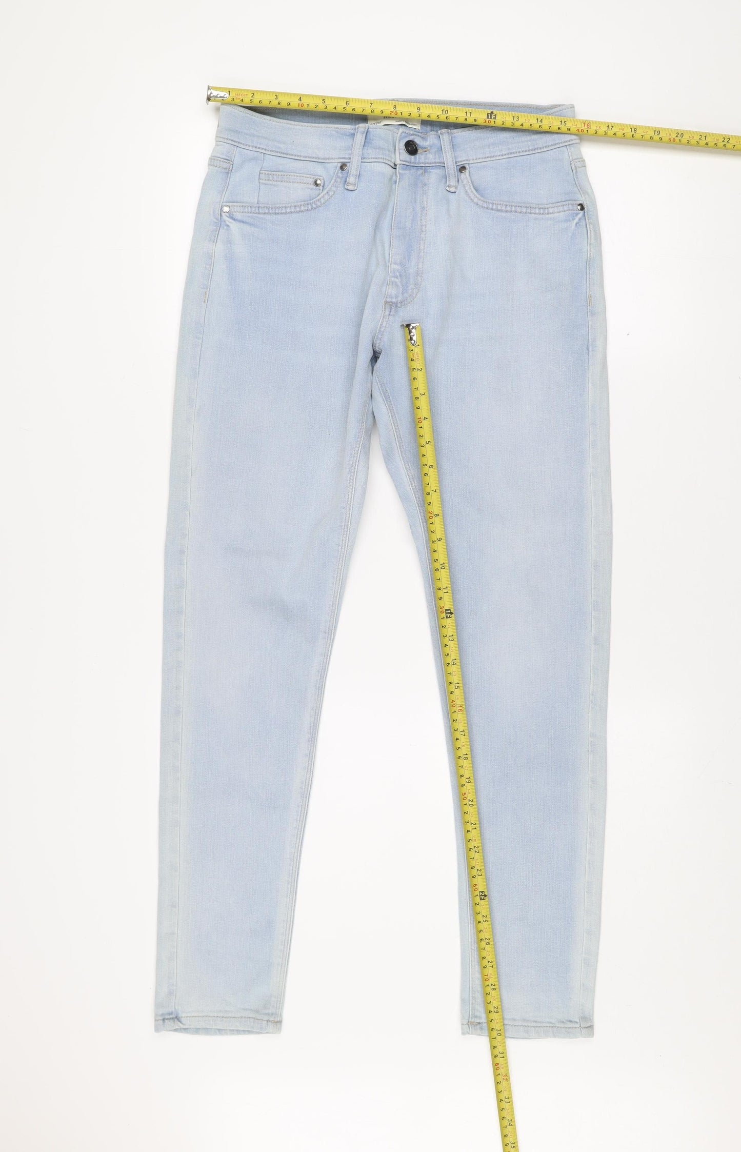 Marks and Spencer Men's Blue Skinny Jeans 30x31 Slim Fit Denim