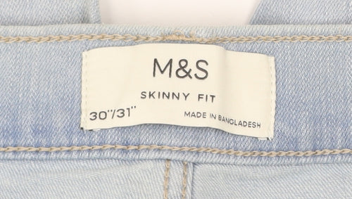 Marks and Spencer Men's Blue Skinny Jeans 30x31 Slim Fit Denim