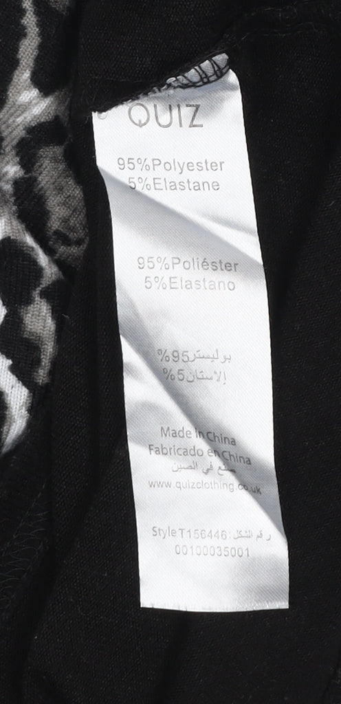 Quiz Women’s Grey Black Leopard Print Pullover Jumper UK 10