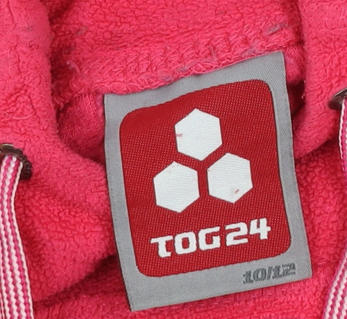 TOG24 Womens Pink Fleece Hoodie Size 10/12 Long Sleeve Pullover