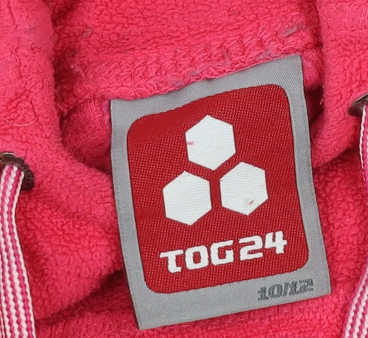 TOG24 Womens Pink Fleece Hoodie Size 10/12 Long Sleeve Pullover