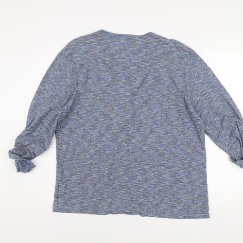 RJR John Rocha Men’s Blue Cotton Henley Long Sleeve Shirt XL