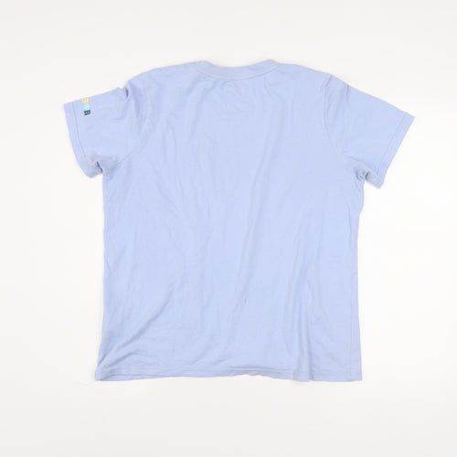 Superdry Women's Blue Retro Stripe Crew Neck T-Shirt Size 12