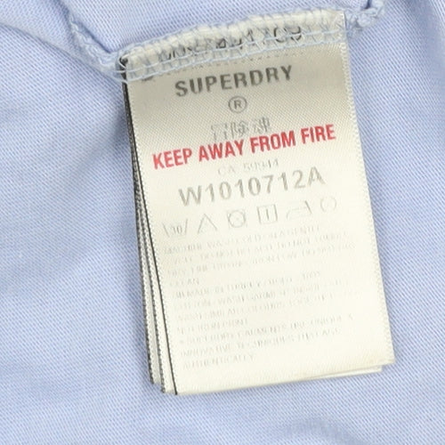 Superdry Women's Blue Retro Stripe Crew Neck T-Shirt Size 12