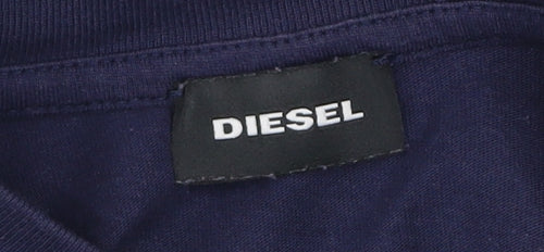 Diesel Boys Navy Blue Long Sleeve Crew Neck Graphic T-Shirt Size 10